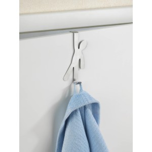 Wenko Türhaken Boy, mattierter Edelstahl, Männchen-Form, Handtuchhalter für Tür