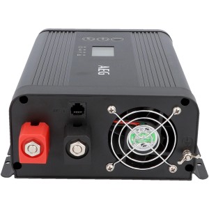 AEG Spannungswandler Sinus 600W, Rückansicht mit Anschlüssen und Lüfter.