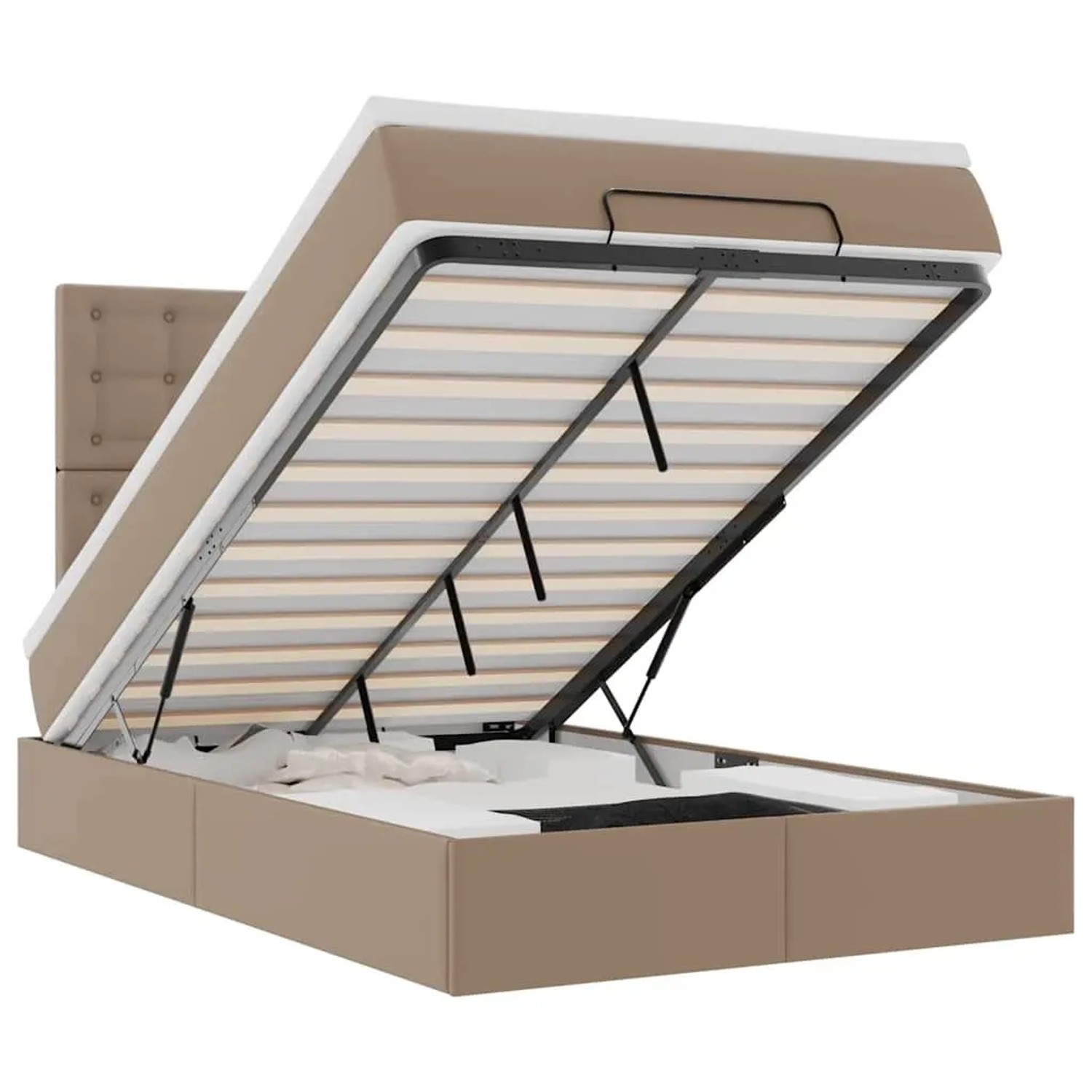 vidaXL Ottoman-Bett mit Matratze & LEDs 120x190cm Kunstleder 3313844