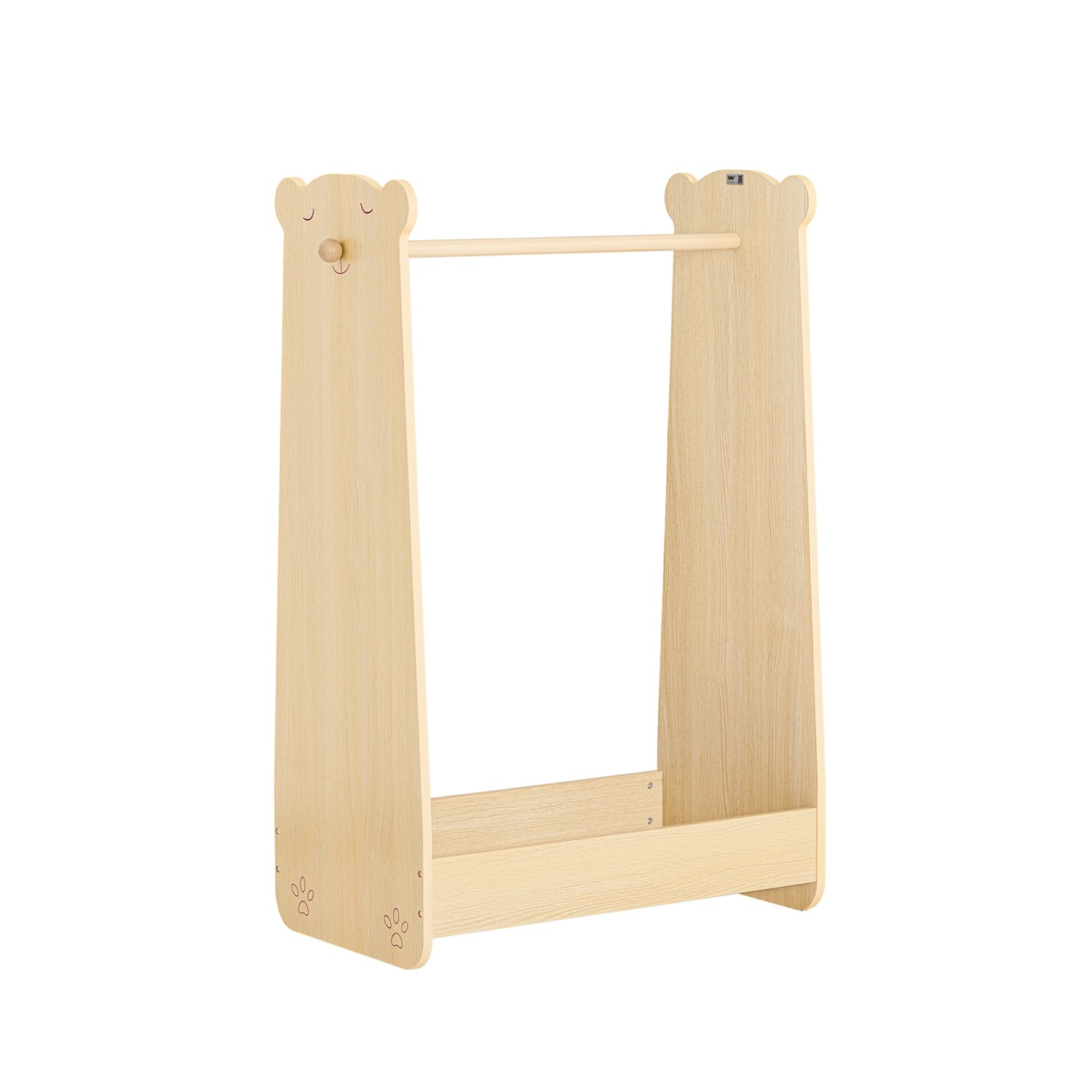 SoBuy Kinderkleiderständer mit 2 Haken Kindergarderobe Natur KMB102-N günstig online kaufen