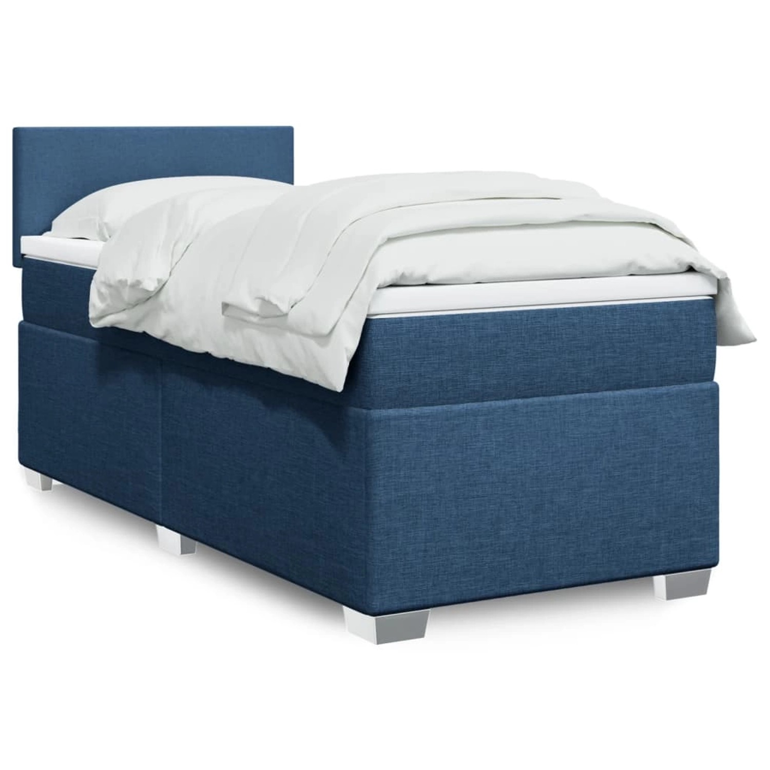 vidaXL Boxspringbett mit Matratze Blau 80x200 cm Stoff 3288014 günstig online kaufen