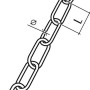 Skizze einer schwarzen Conacord Ringkette aus Stahl, 2 mm Durchmesser, 16 mm Länge.