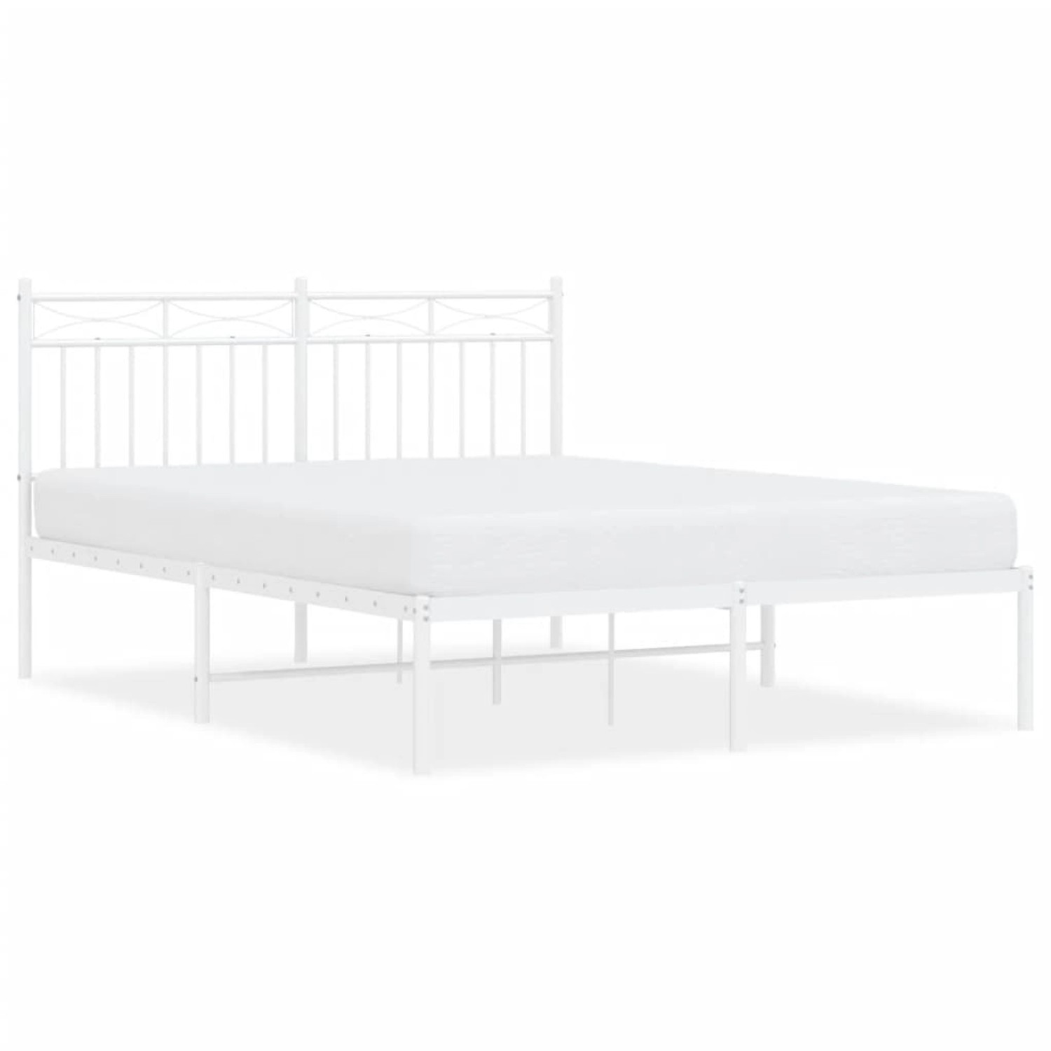 vidaXL Bettgestell mit Kopfteil Metall Weiß 140x200 cm Modell 71908232 günstig online kaufen