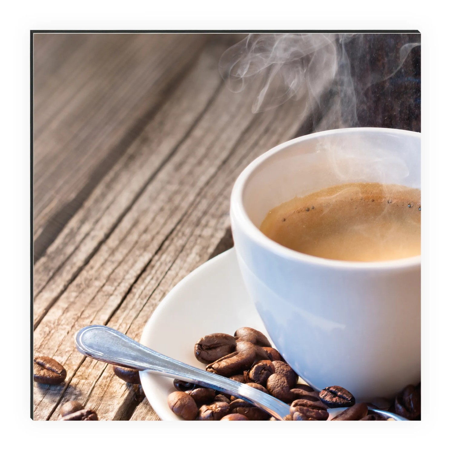 MySpotti Küchenrückwand mit Kaffeetasse, Auszeit-Motiv für die Küche.