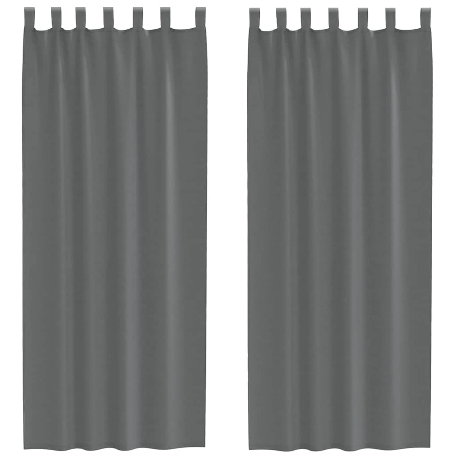 vidaXL Voile Vorhänge mit Schlaufen 2 Stk Dunkelgrau 140x260 cm 4102275 günstig online kaufen
