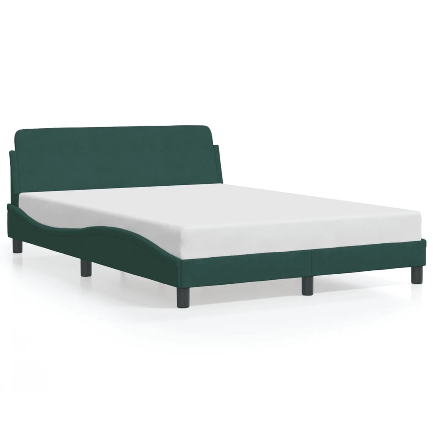 vidaXL Bettgestell Dover Dunkelgrün 140x190 cm Samt 373175 günstig online kaufen