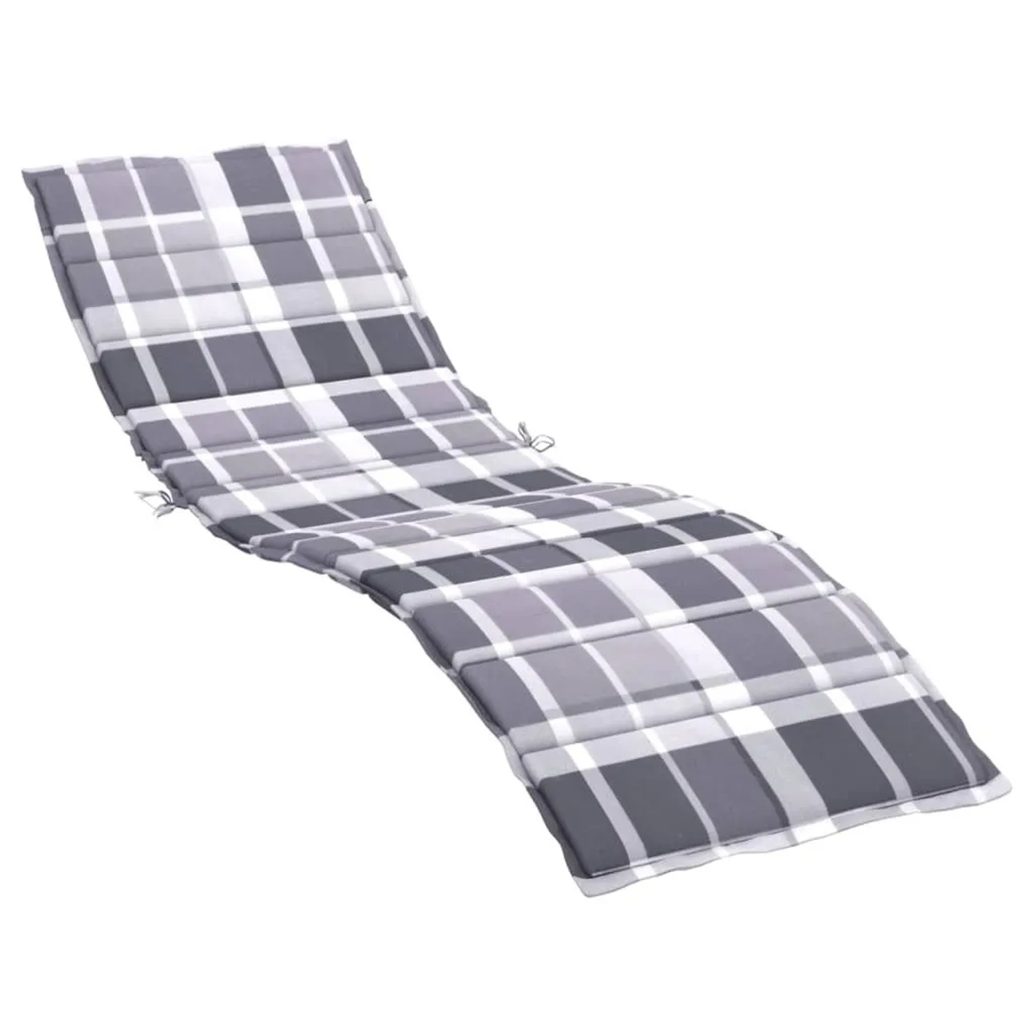 vidaXL Sonnenliegen-Auflage Grau Karomuster 200x70x3 cm Oxford-Gewebe 31423 günstig online kaufen