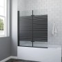 Aquabatos Badewannenaufsatz, 2-teilig, 120x140 cm, schwarz matt, mit NANO-Glas für Badewannen.