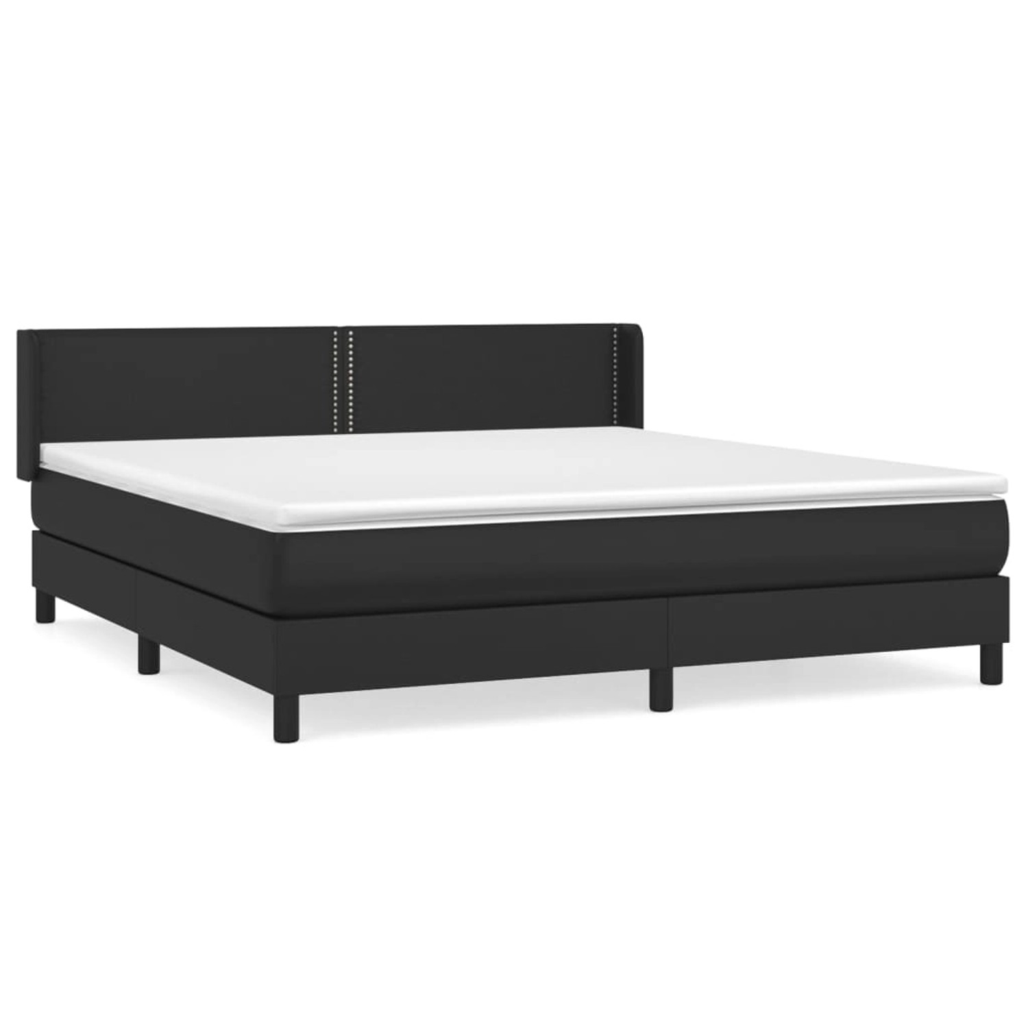 vidaXL Boxspringbett mit Matratze Schwarz 160x200 cm Kunstleder 3130727 günstig online kaufen