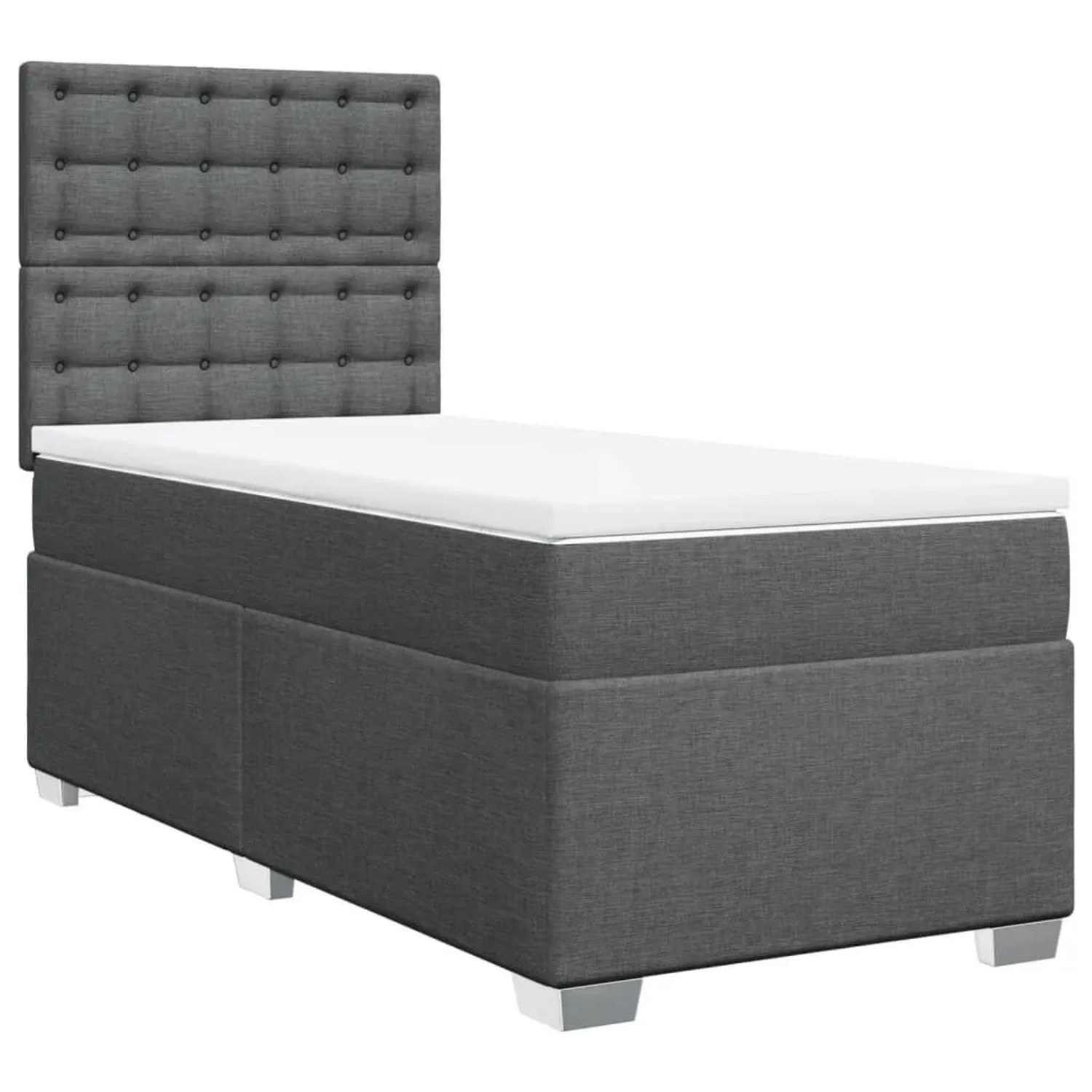vidaXL Boxspringbett mit Matratze Dunkelgrau 90x190 cm Stoff 3292658 günstig online kaufen
