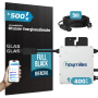 SUNNIVA Balkonkraftwerk 500W mit Wechselrichter, Solarmodul, Kabel. Bifazial, Fullblack Glas-Glas.