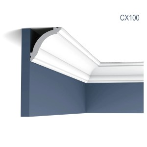 Weiße ORAC Decor CX100 Eckleiste als Zierelement an einer Wand.