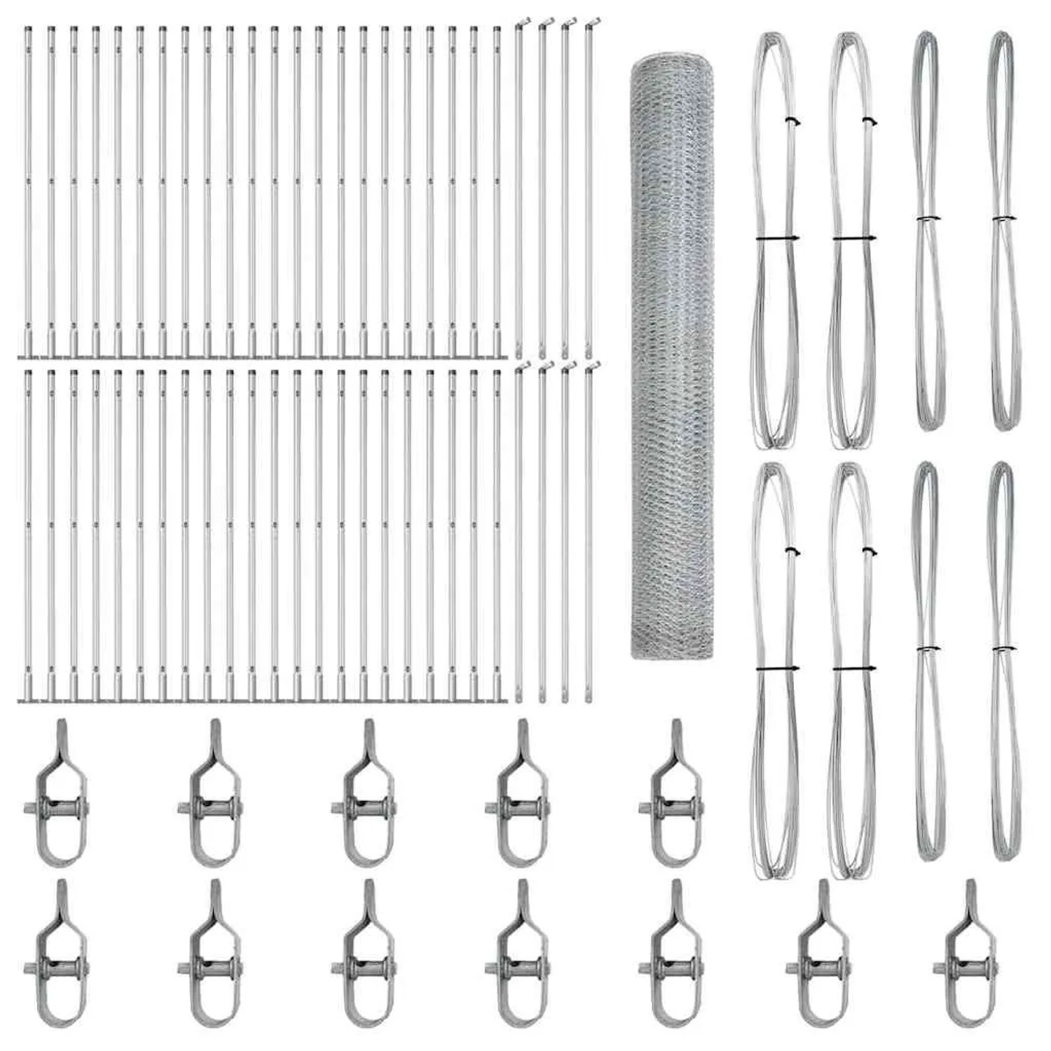 vidaXL Zaunpfosten Silber 100 x 1,2 m 25 mm Netz Stahl 3353874 günstig online kaufen