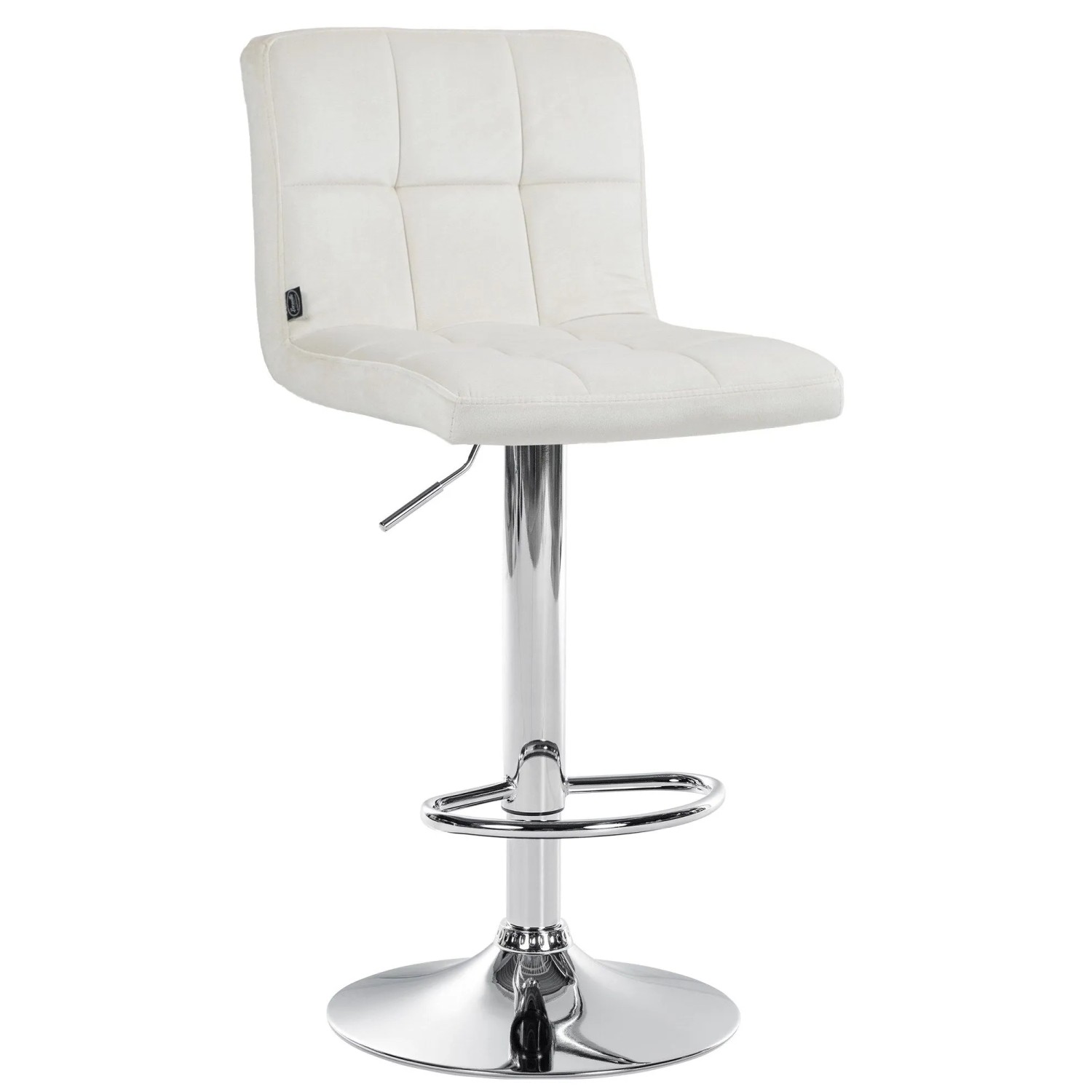 DELUKE Barhocker BRISBAN Creme Samt Chrom Barstuhl Mit Lehne Tresenhocker Tresenstuhl