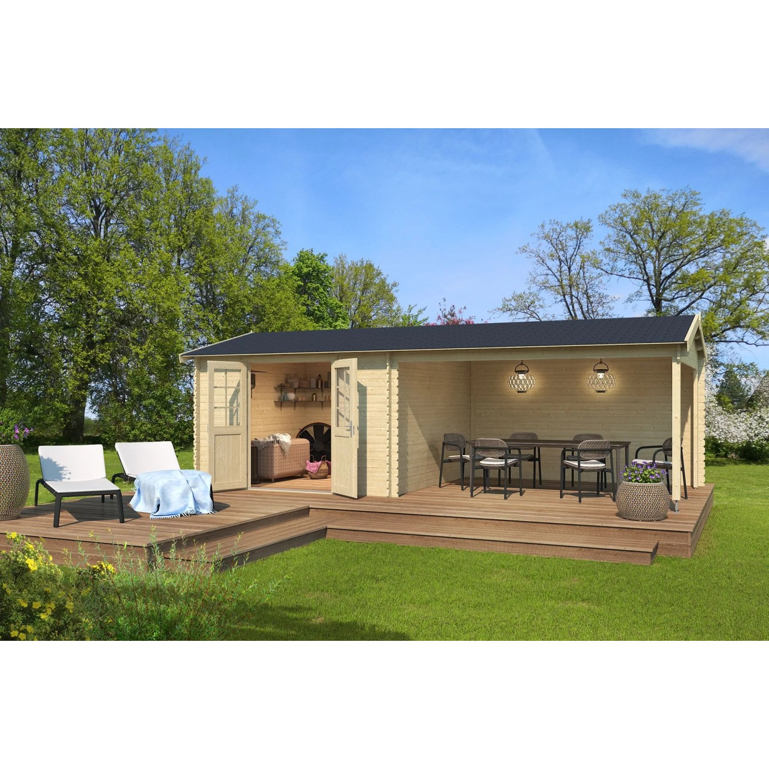 Lasita Gartenhaus Amarillo 710 cm x 330 cm Natur/Unbehandelt