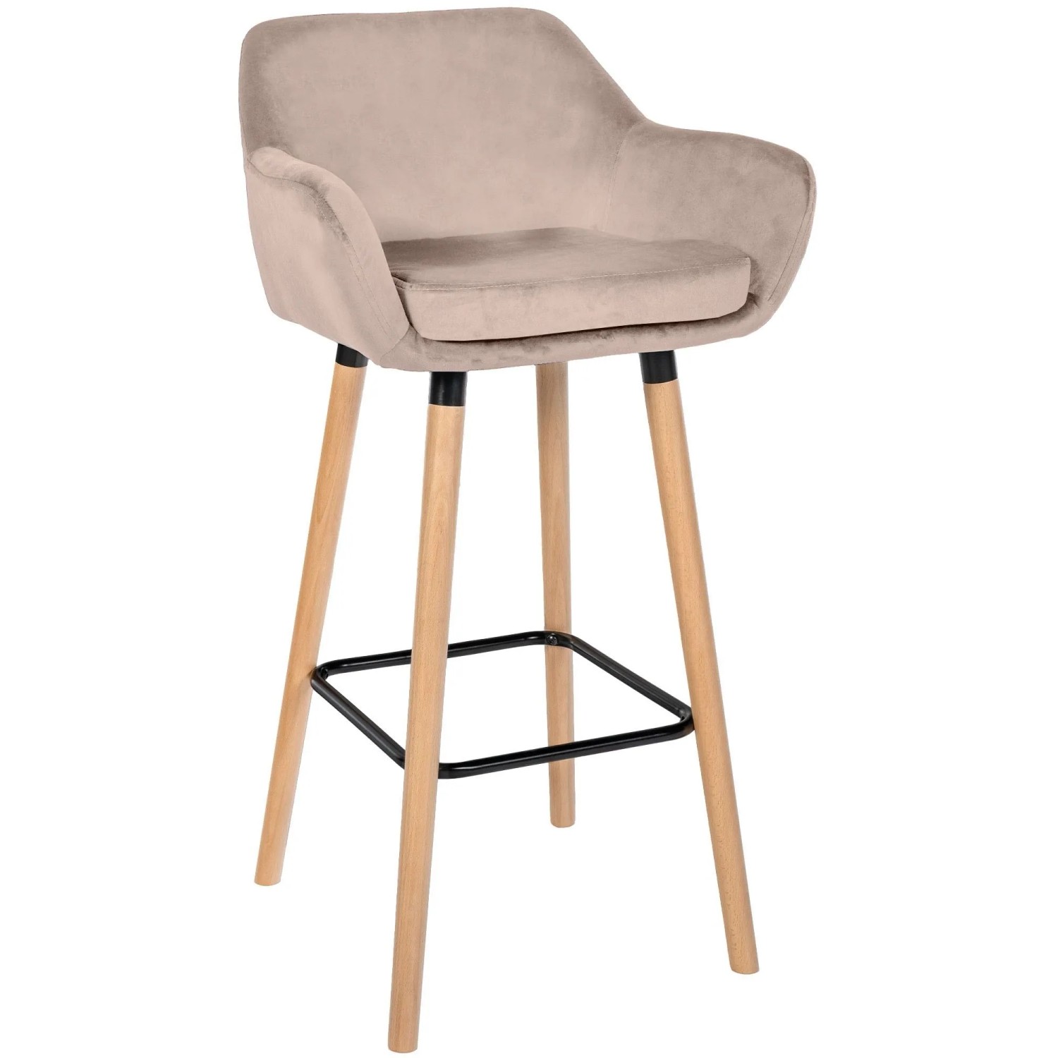DELUKE Barhocker MIRID Samt Hellgrau 55x46x99cm Barstuhl Mit Lehne Tresenhocker Tresenstuhl