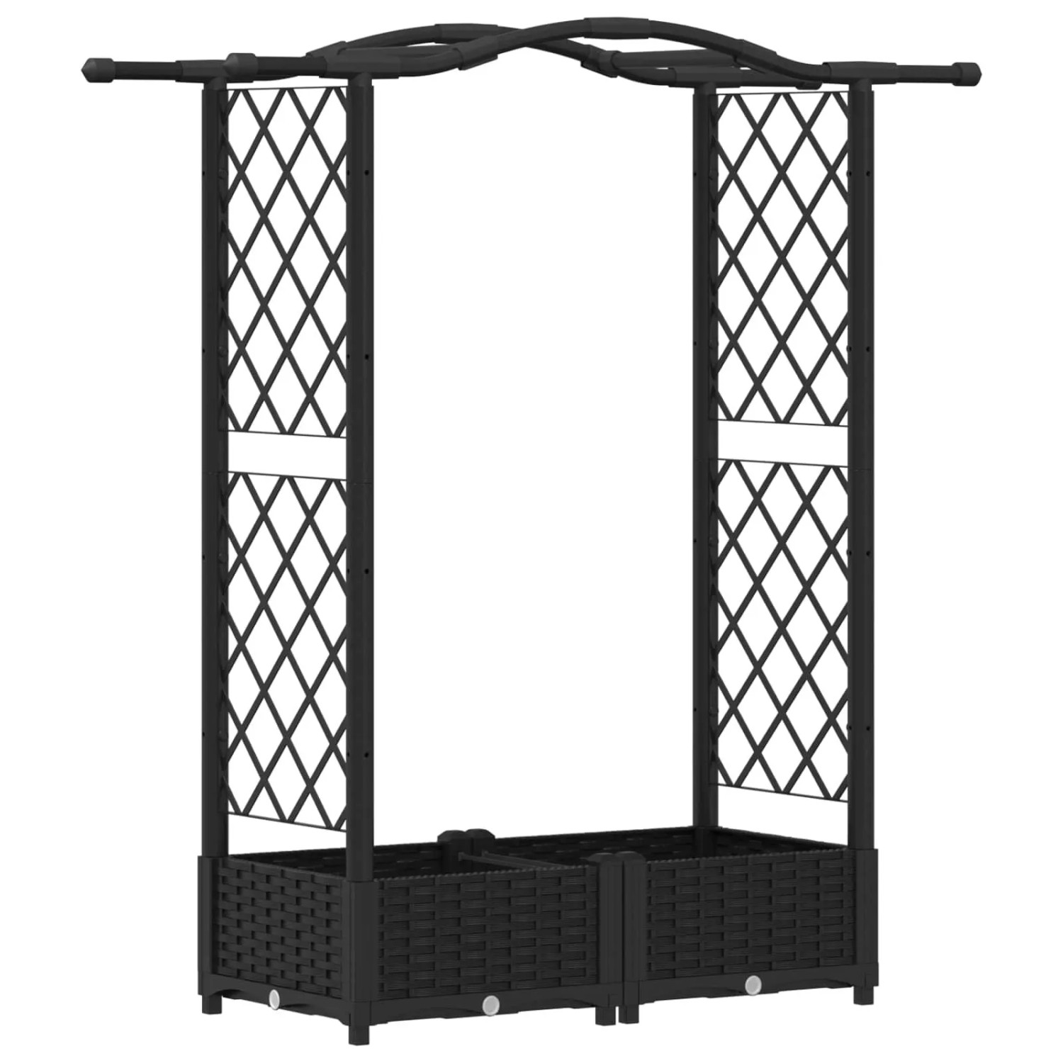 vidaXL Hochbeet mit Rankgitter und Dach Schwarz 124 x 40 x 125 cm PP 42032527