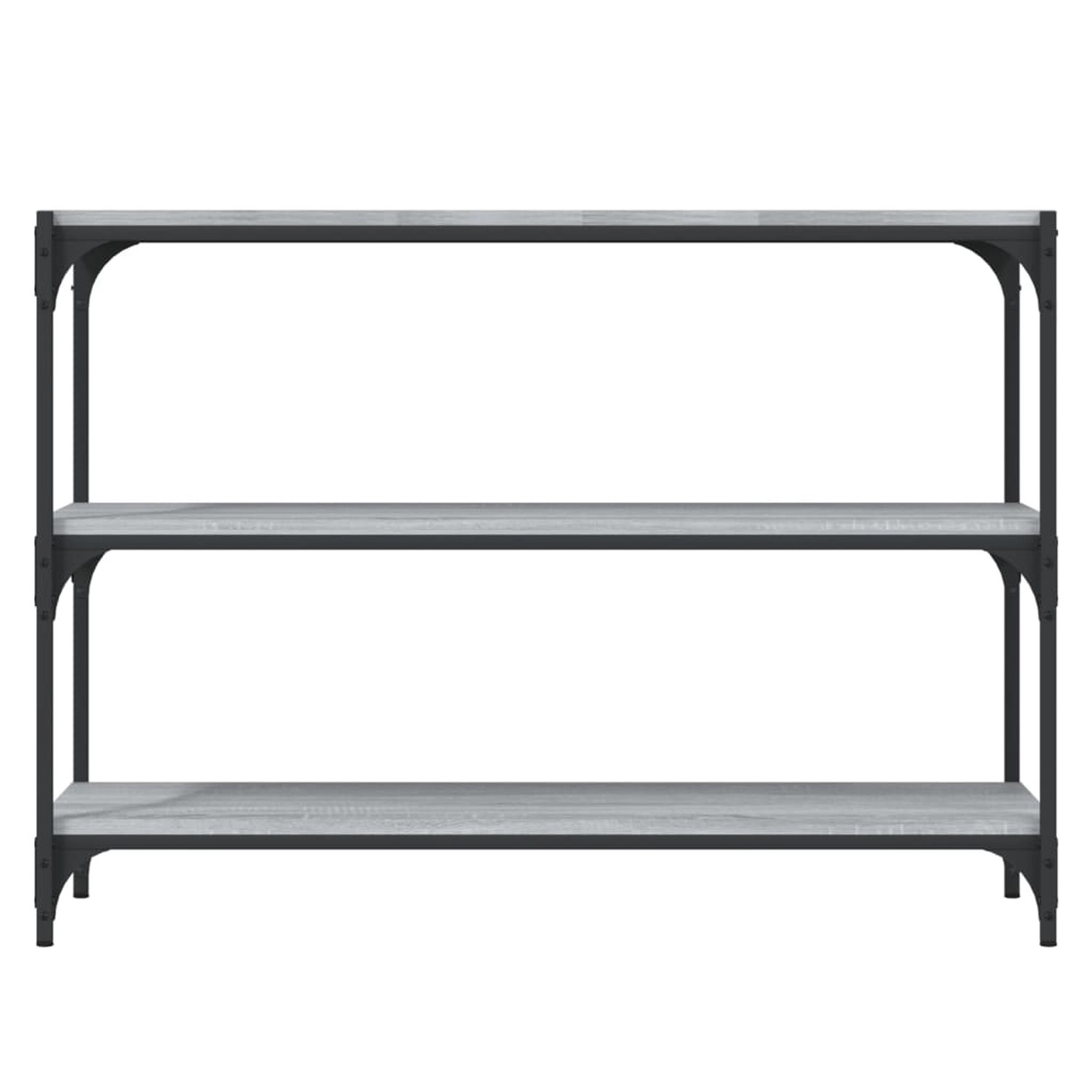 VidaXL Bücherregal Grau Sonoma, 100x33x70,5 cm, Holzwerkstoff und Stahl, 3 Ablagen.