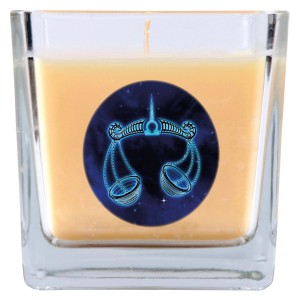 HS Candle Duftkerze Waage im Glas, Vanille Duft, 50 Stunden Brenndauer.
