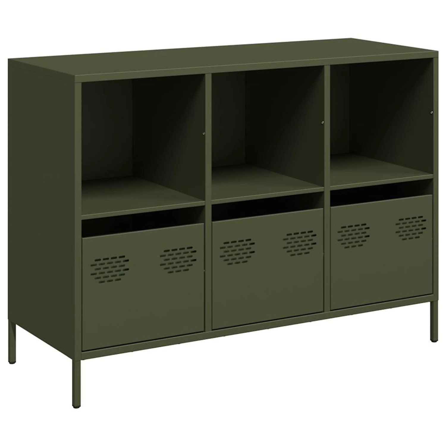vidaXL Sideboard Olivgrün 101,5x39x73,5 cm Kaltgewalzter Stahl 851368 günstig online kaufen