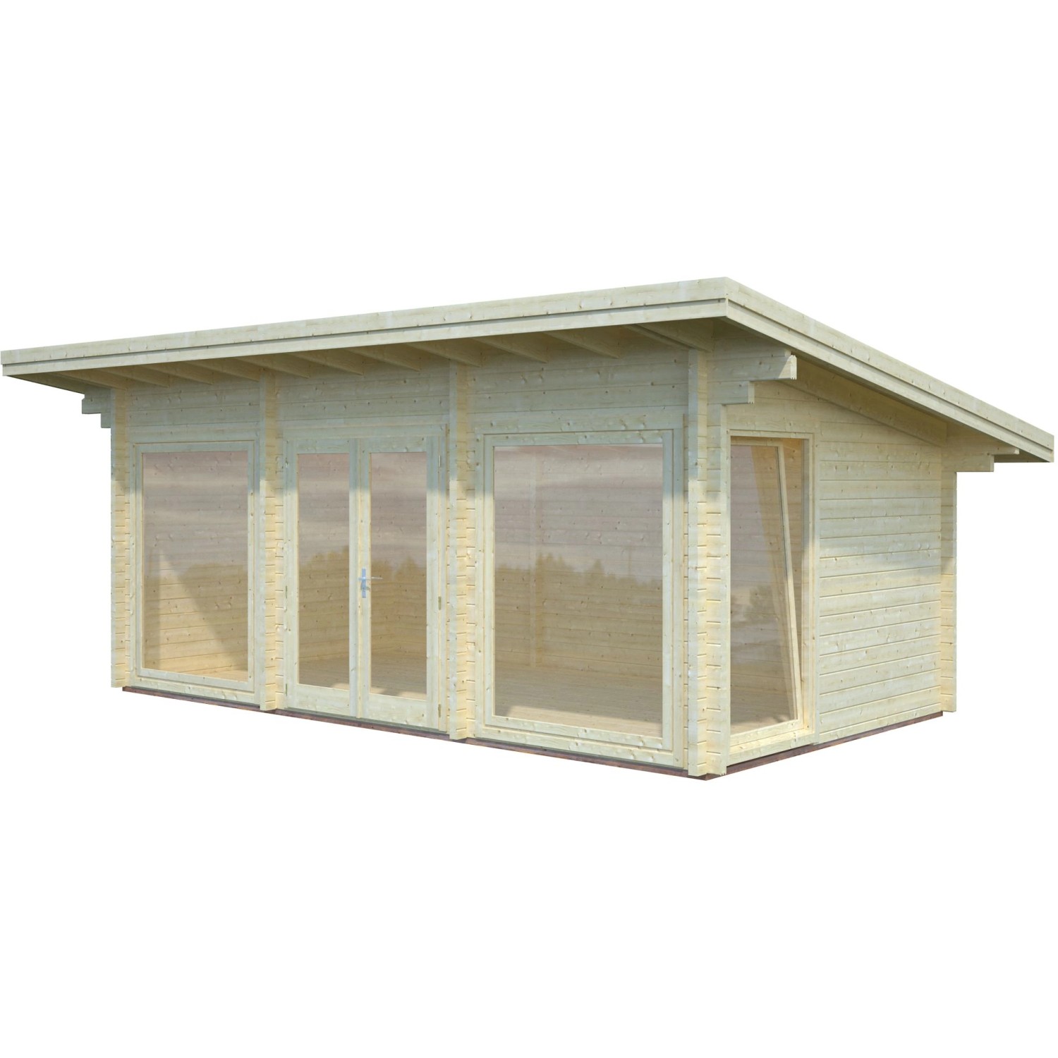 Palmako Heidi Holz-Gartenhaus/Gerätehaus Natur Flachdach Unbehandelt 620 cm x 340 cm