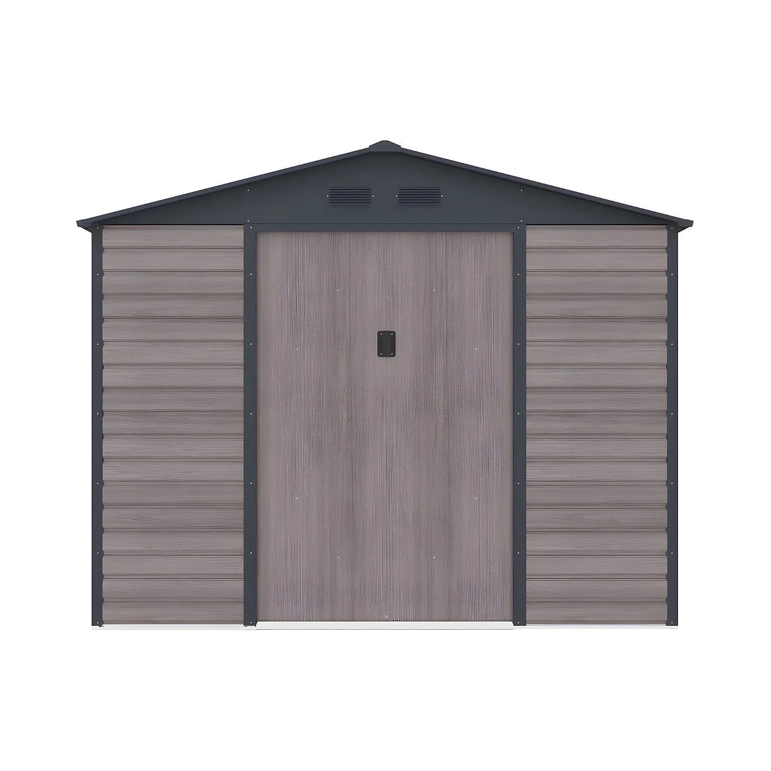 Vente-unique Schrebergartenhaus Adelmo Anthrazitgrau  Naturfarben Dunkel 267 cm