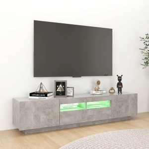 VidaXL TV-Schrank mit LED, Betongrau, 180 cm breit. Wohnwand-Element mit Stauraum und Beleuchtung.