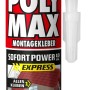 Transparente UHU Poly Max Montagekleber Sofort Power 300g Kartusche zum Kleben, Montieren, Abdichten innen & außen.