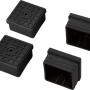 Fusskappen für Moonbeam Loungegruppe, Ersatzteile für Essgruppen, 4er Set, schwarz.