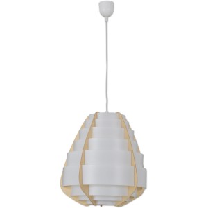 Weiße Näve Pendelleuchte Malmö, Ø 37 cm, aus Holz für einzigartige Lichteffekte.