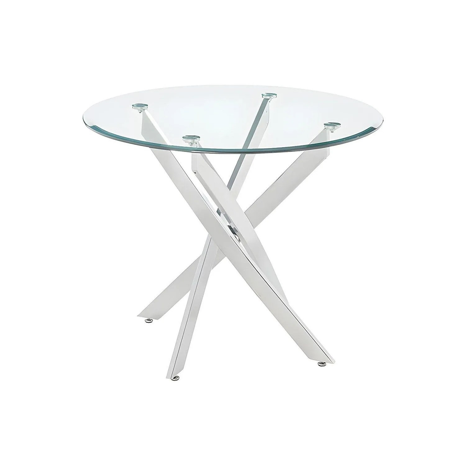 Vente-unique Esstisch Cosima Transparent  Silberfarben 90 cm