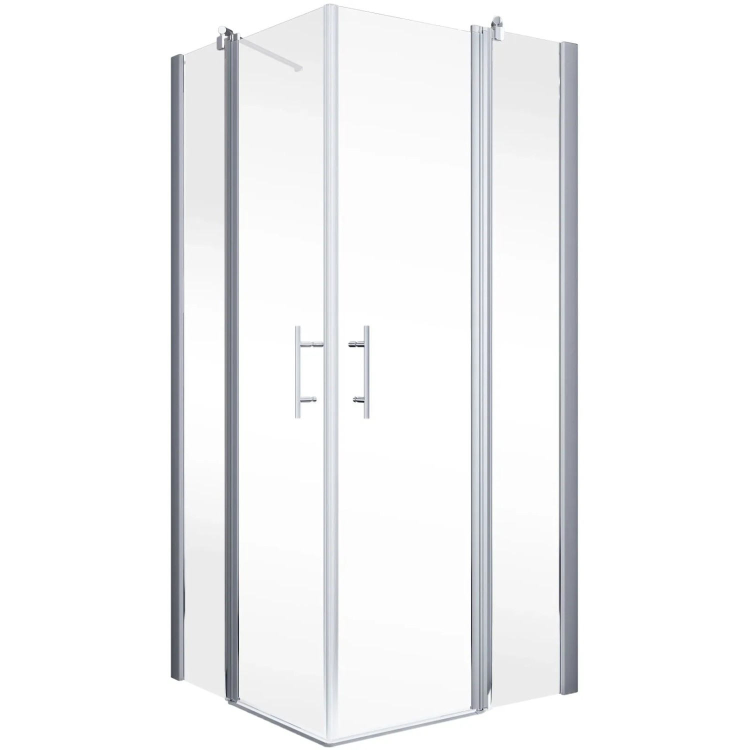 Schulte ExpressPlus Eckeinstieg AlexaStyle2.0, 90x90cm, Alunatur, 4-teilig. Transparente Glas Eckdusche.