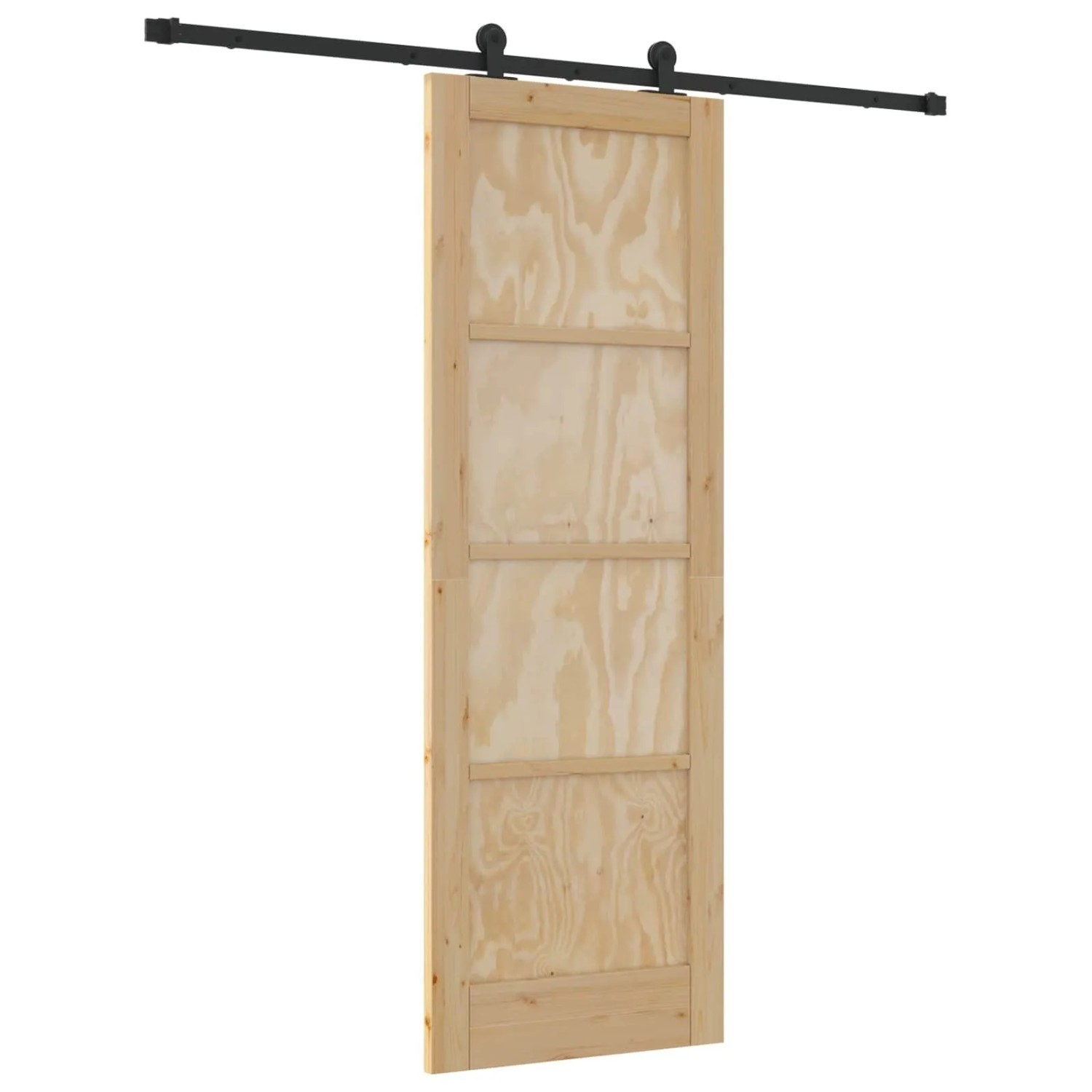vidaXL Schiebetür Natur und Schwarz 73,5 x 211 cm 3445459