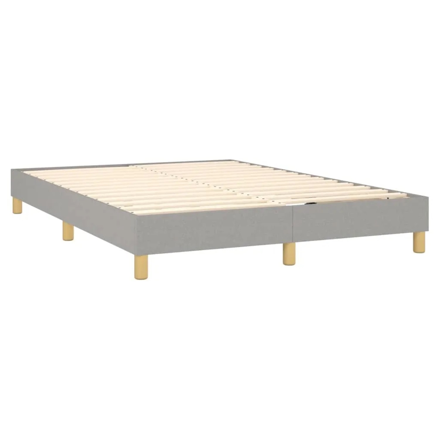 Graues vidaXL Boxspringbett 140x190 cm, Stoffbezug, ohne Matratze.