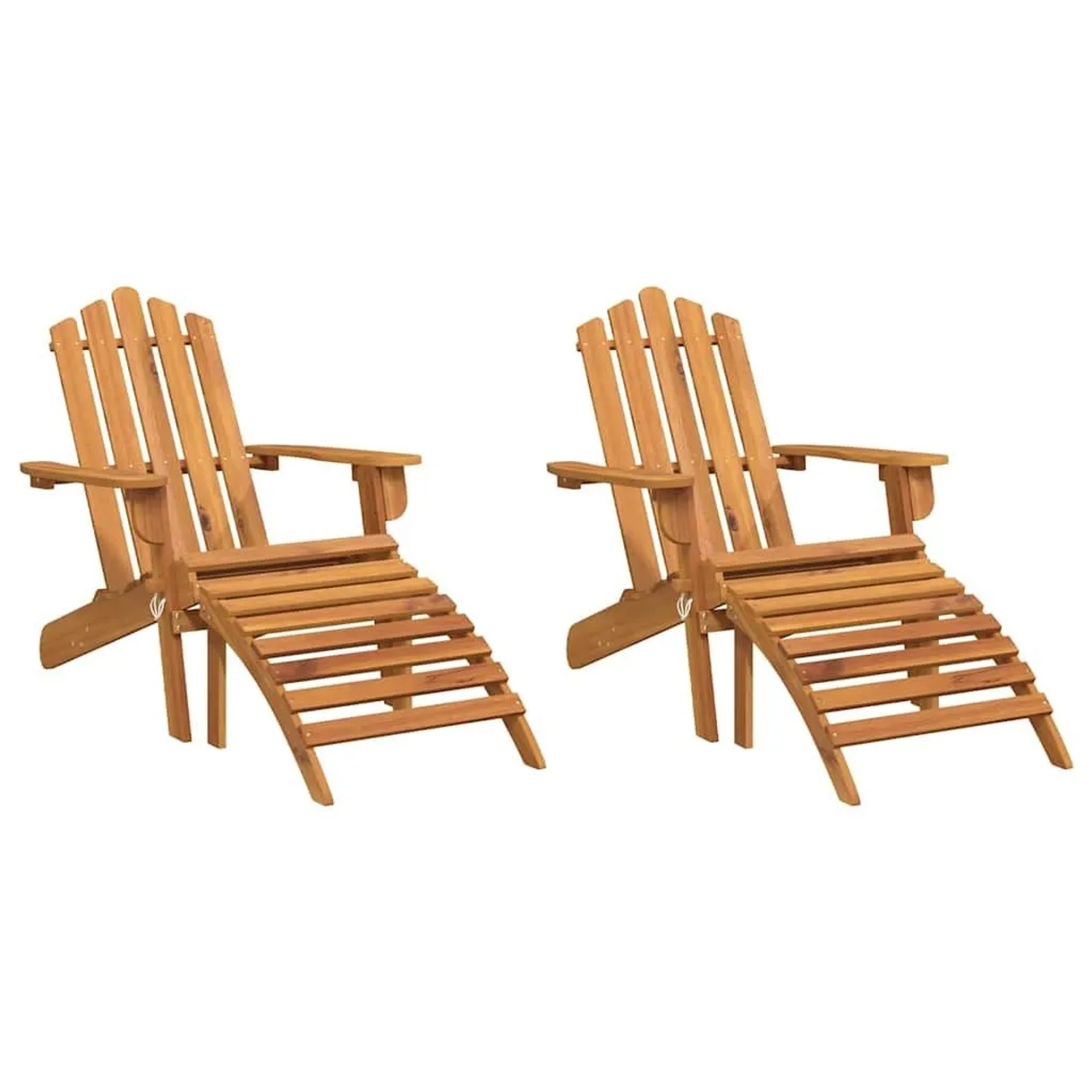 vidaXL Adirondack-Gartenstühle mit Fußteilen 2 Stk Massivholz Akazie 3145015