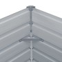 Detailansicht: Graues furnicato Hochbeet aus verzinktem Stahl, Eckverbindung.