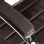 DELUKE Bürostuhl Ergonomisch MEGAO Schreibtischstuhl Echtleder Höhenverstellbarer Drehstuhl Computerstuhl 135 Kg Coffee_3