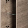 Fackelmann Bad-Hängeschrank Luxor, Steinesche, 20 cm breit, mit offener Tür und Glasboden.