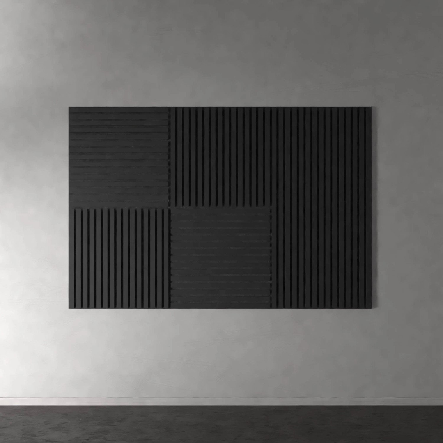 Denpanels Akustikpaneele Lino Nero MDF Schwarz 60 cm x 60 cm Schwarzer