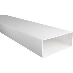 Weißes Marley Vierkantrohr, 1 m lang, für Flachkanalsysteme und Rundrohrsysteme.