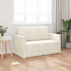 vidaXL Schlafsofa Creme 124 x 204 x 61 cm Samt 4106708