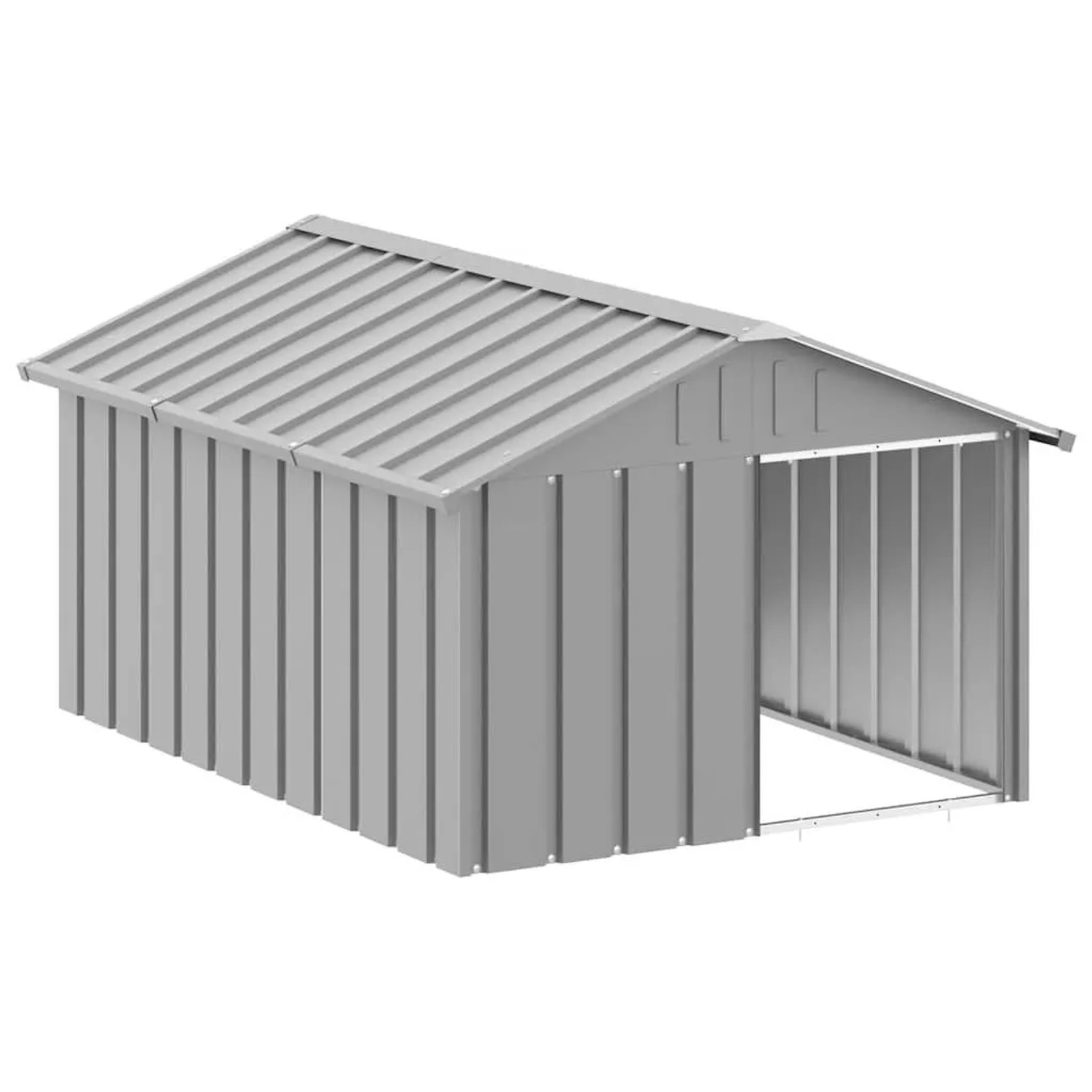 vidaXL Hundehütte Grau 116,5x153x81,5 cm Verzinkter Stahl 171543