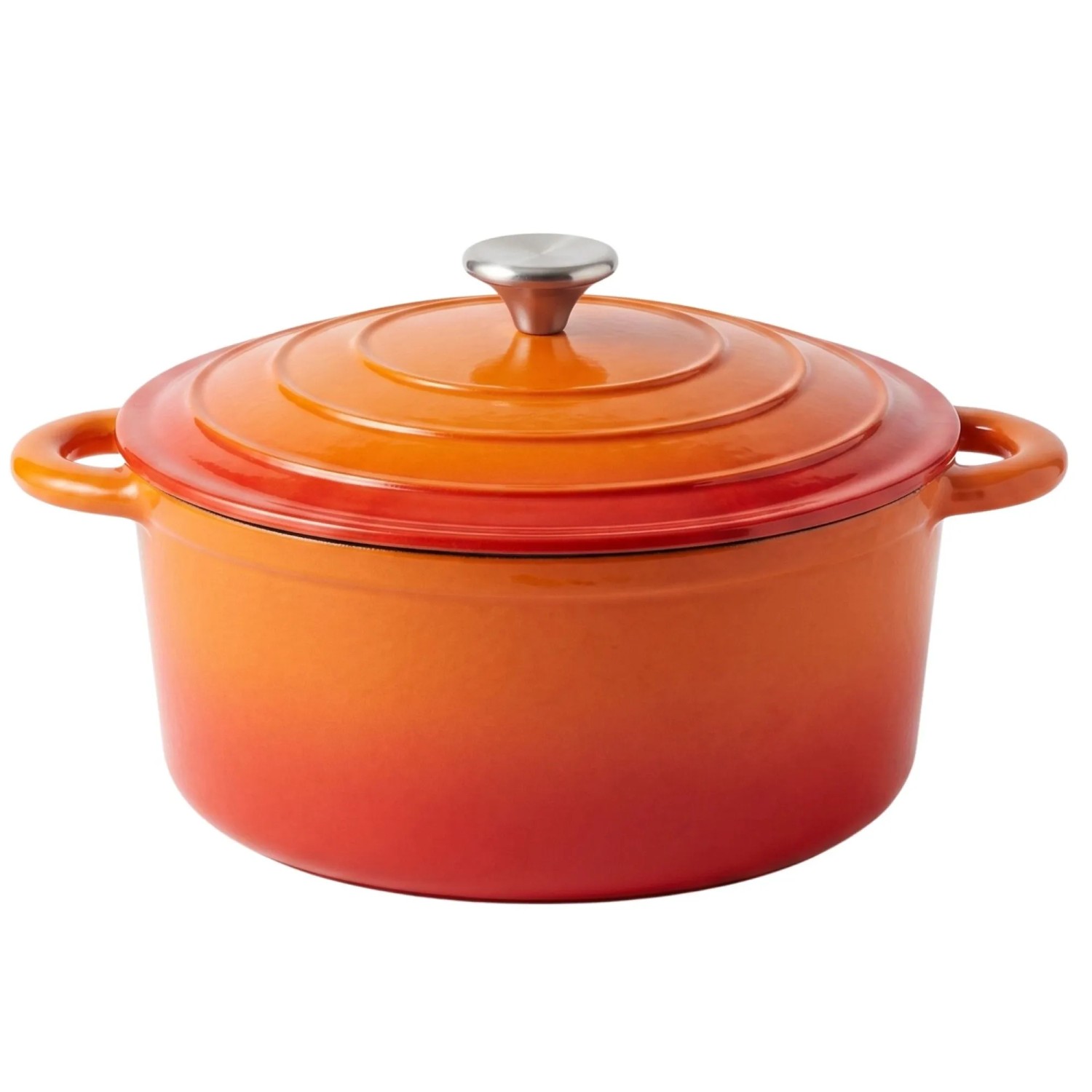 osoltus Bräter Schmortopf Gusseisen Topf 26cm 5,9 Liter Emaille Bräter Orange