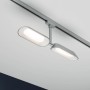 Paulmann URail LED Spot Dipper, 2x8W, Chrom matt/Weiß, dimmbar, montiert an Schienensystem.