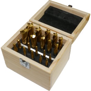 Rotwerk HSS-TiN Fräsersatz, 20-teilig in Holzkiste für Drehmaschinen.