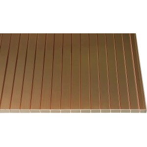 Bronzefarbene Hohlkammerplatte Acryl, 16 mm stark, für Kunststoffbedachung.