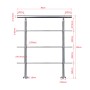 Edelstahl Geländer 80cm mit 3 Querstäben für Treppen, Innen- und Außenbereich.