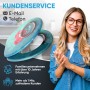 Sanilo WC-Sitz Knocker mit Absenkautomatik, Holz, blaugrün mit Muster.