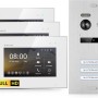 Balter EVO-HD Video-Türsprechanlage für 3-Familienhaus mit 3 Monitoren in Silber-Weiß.