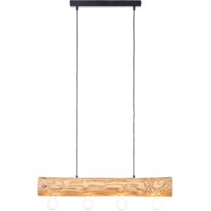 Brilliant Pendelleuchte Trabo, 4-flammig, Kiefer gebeizt. Holz-Hängelampe für den Innenbereich.